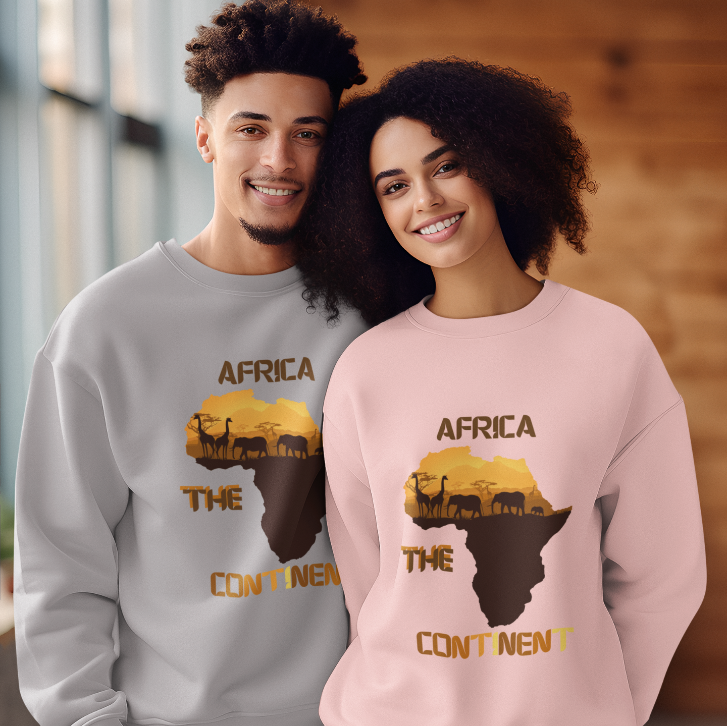 "AFRICA THE CONTINENT" CUSTOM DESIGN SWEATSHIRT