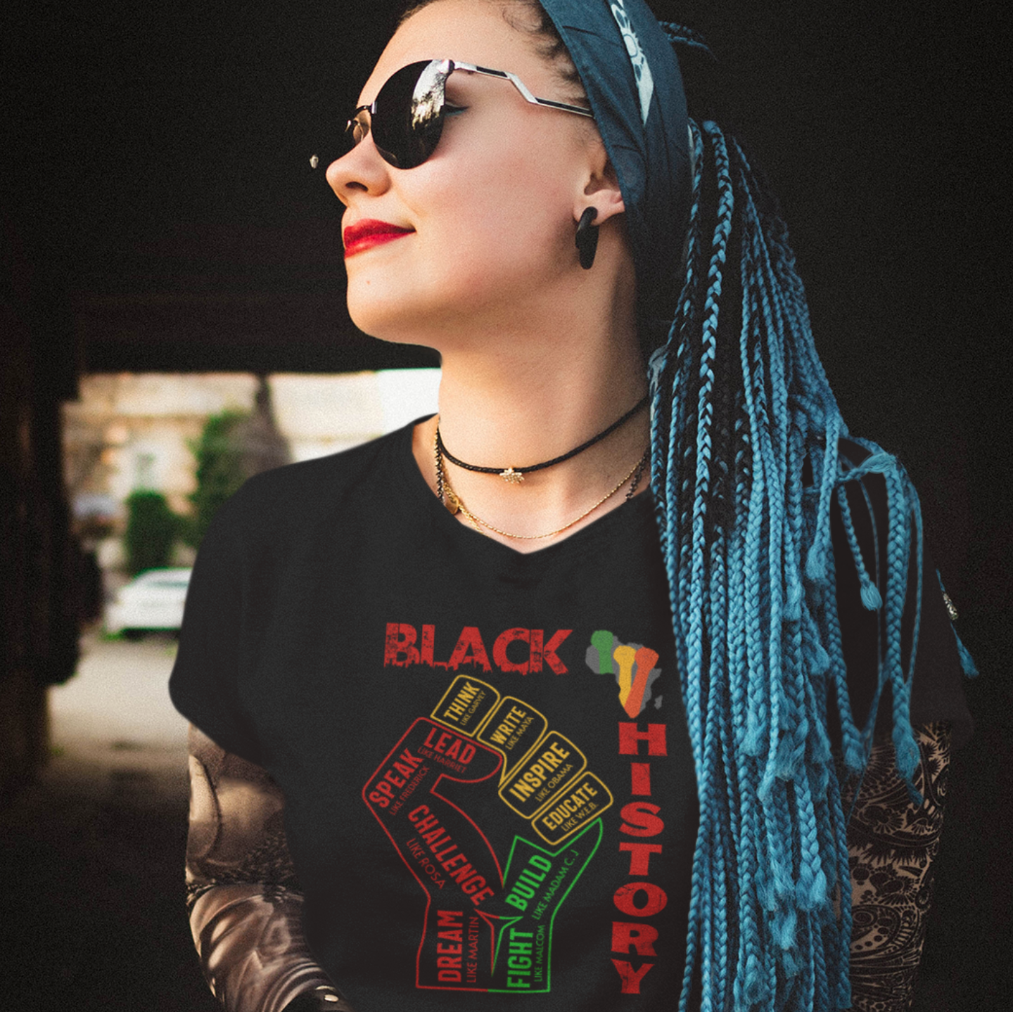 "BLACK HISTORY LEADERS" 3 COLORS SIGNATURE CUSTOM DESIGN T-SHIRT