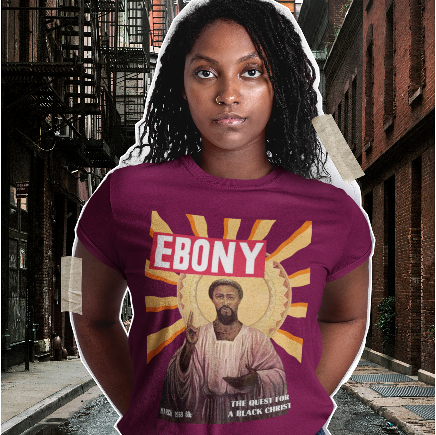 "EBONY THE QUEST FOR BLACK JESUS" CUSTOM DESIGN T-SHIRT