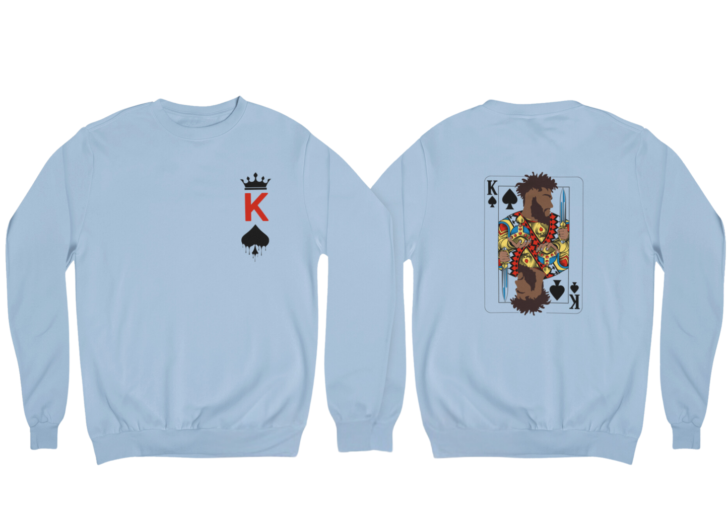 "KING OF SPADES" CUSTOM GRAPHIC DESIGN SWEATSHIRT