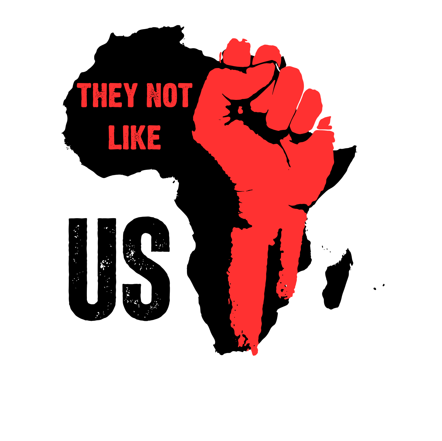 "THEY NOT LIKE US" (RED FIST AFRICA) CUSTOM DESIGN HOODIE