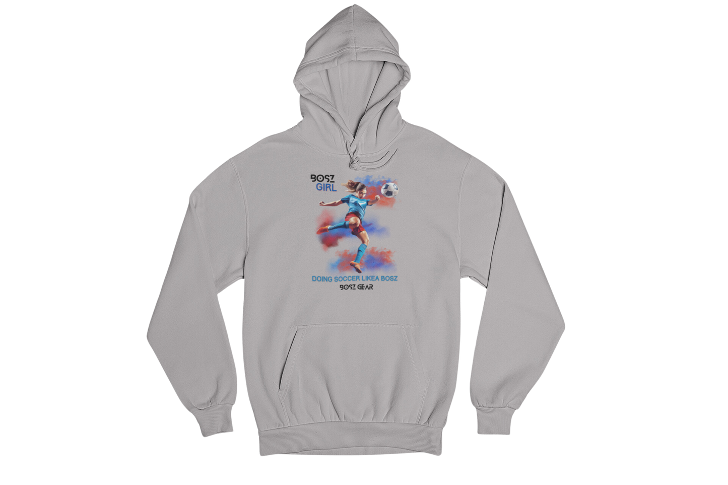 "BOSZ GIRL - DOING SOCCER LIKEA BOSZ" (FEMALE 2) BOSZ GEAR HOODIE