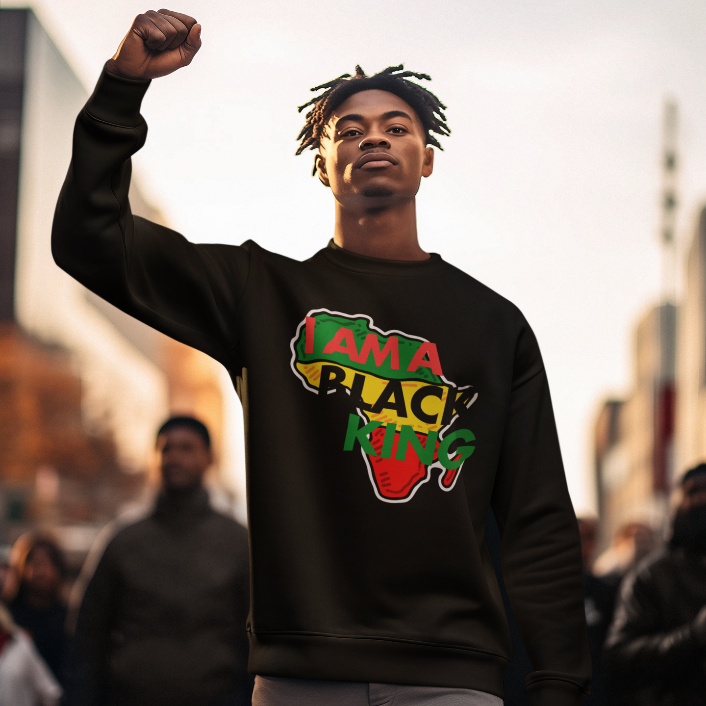 "I AM A BLACK KING OVER AFRICA" CUSTOM GRAPHIC SWEATSHIRT