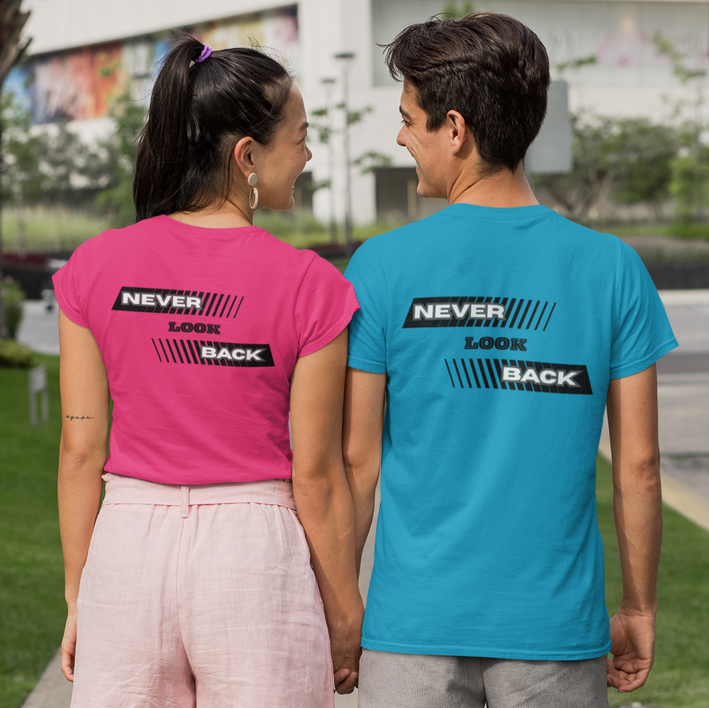 "NEVER LOOK BACK" CUSTOM DESIGN HOODIE