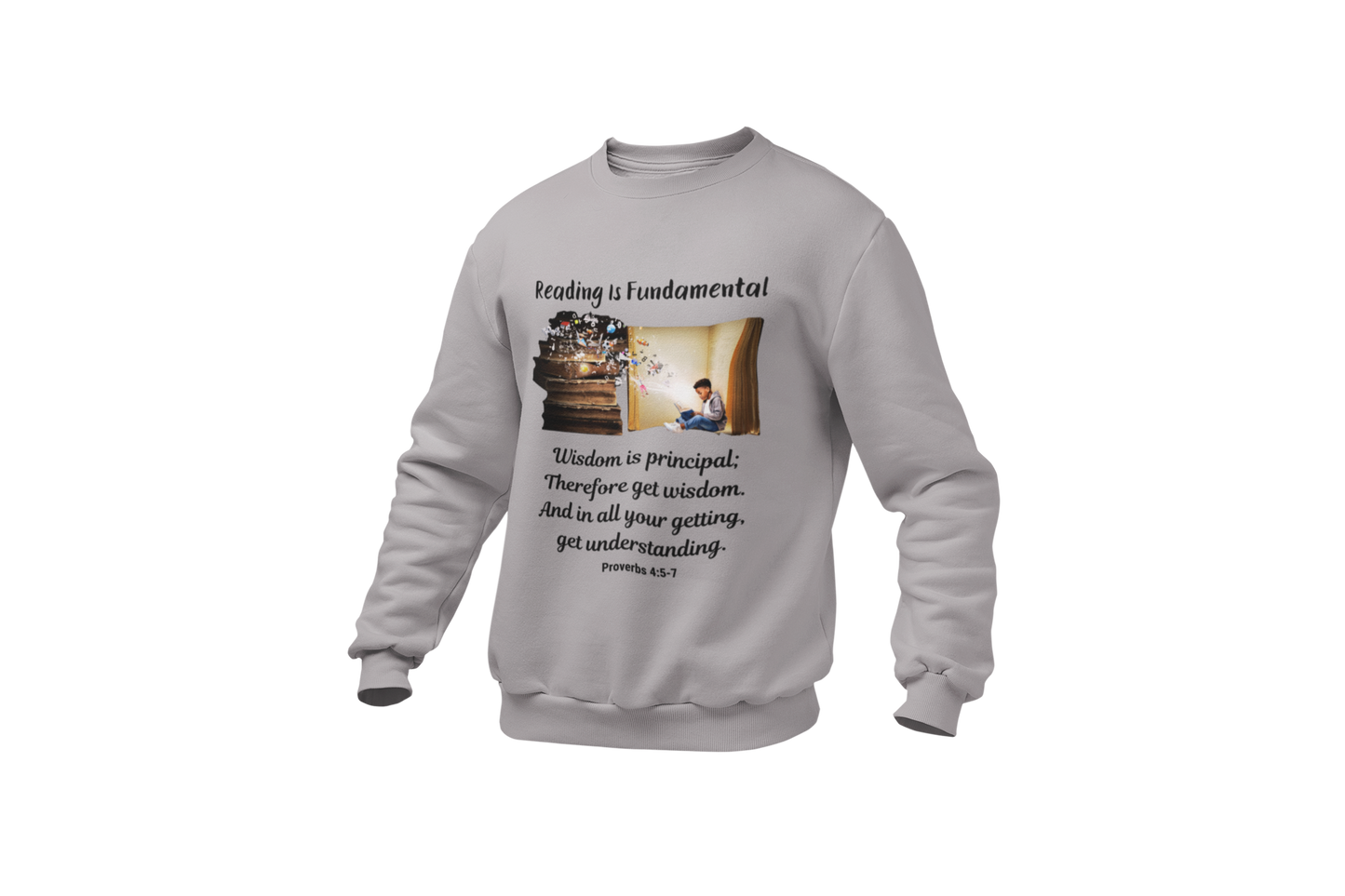 "READING IS FUNDAMENTAL" GRAPHIC DESIGN SWEATSHIRT