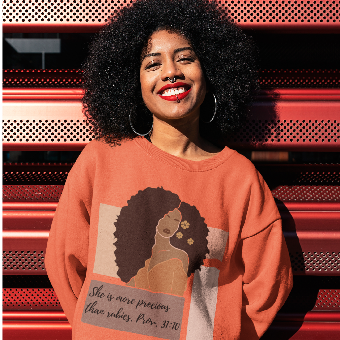 "SHE IS MORE PRECIOUS THAN RUBIES - PROV. 31:10" CUSTOM SIGNATURE SWEATSHIRT