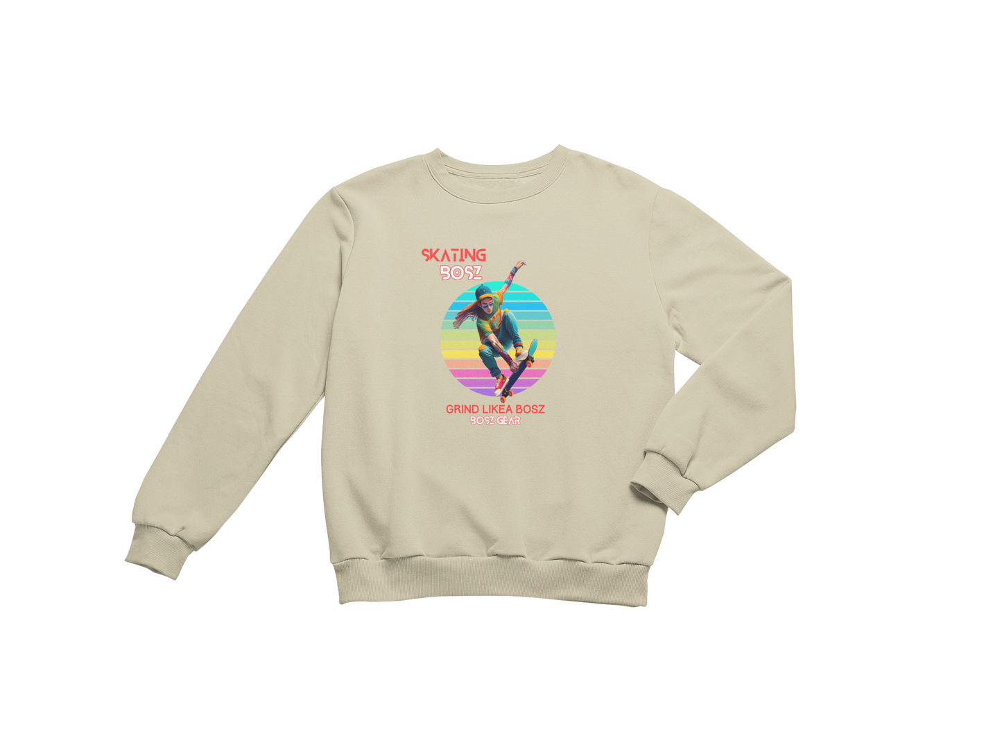 "SKATING BOSZ - GRIND LIKEA BOSZ" (DUDE 2) BOSZ GEAR SWEATSHIRT