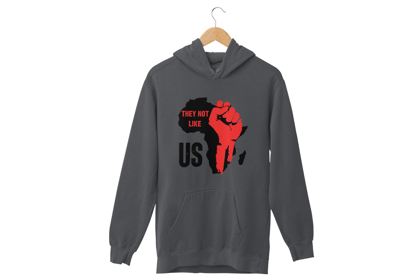 "THEY NOT LIKE US" (RED FIST AFRICA) CUSTOM DESIGN HOODIE