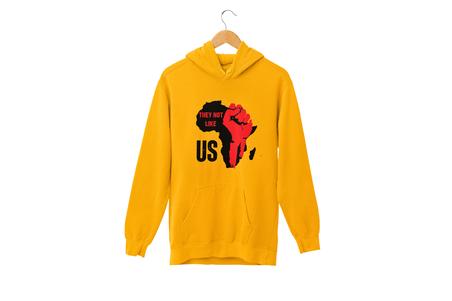 "THEY NOT LIKE US" (RED FIST AFRICA) CUSTOM DESIGN HOODIE