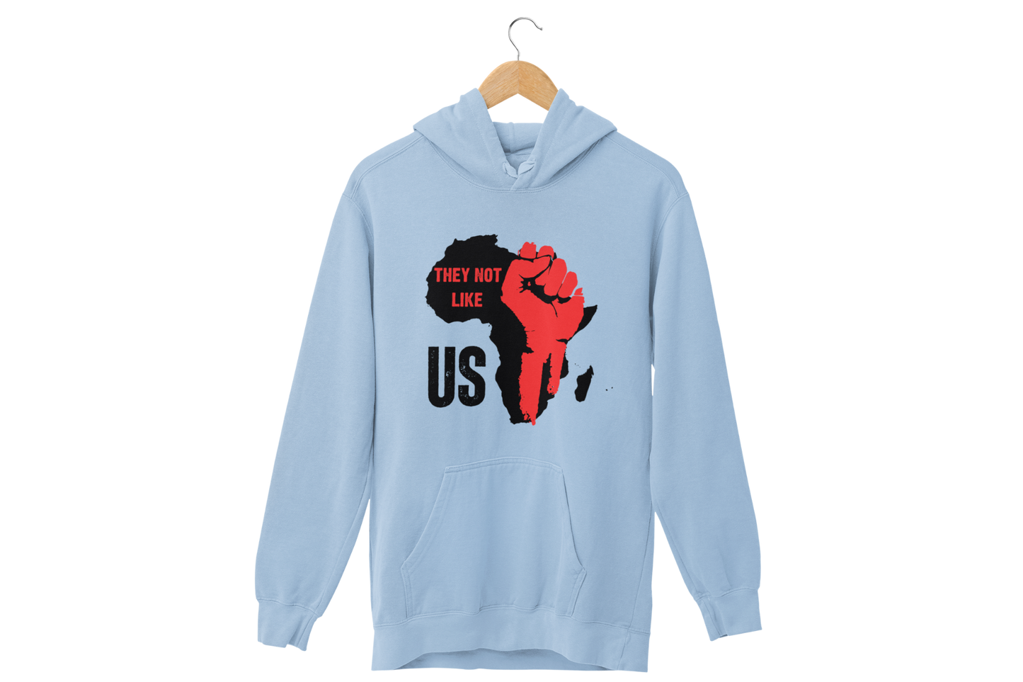 "THEY NOT LIKE US" (RED FIST AFRICA) CUSTOM DESIGN HOODIE