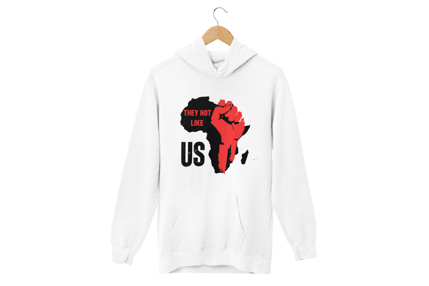 "THEY NOT LIKE US" (RED FIST AFRICA) CUSTOM DESIGN HOODIE