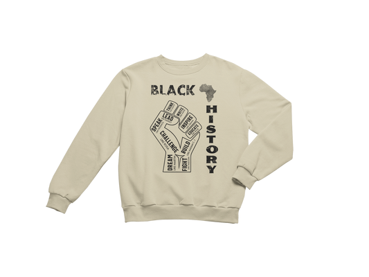 "BLACK HISTORY LEADERS" SIGNATURE CUSTOM SWEATSHIRT (BLACK PRINT)