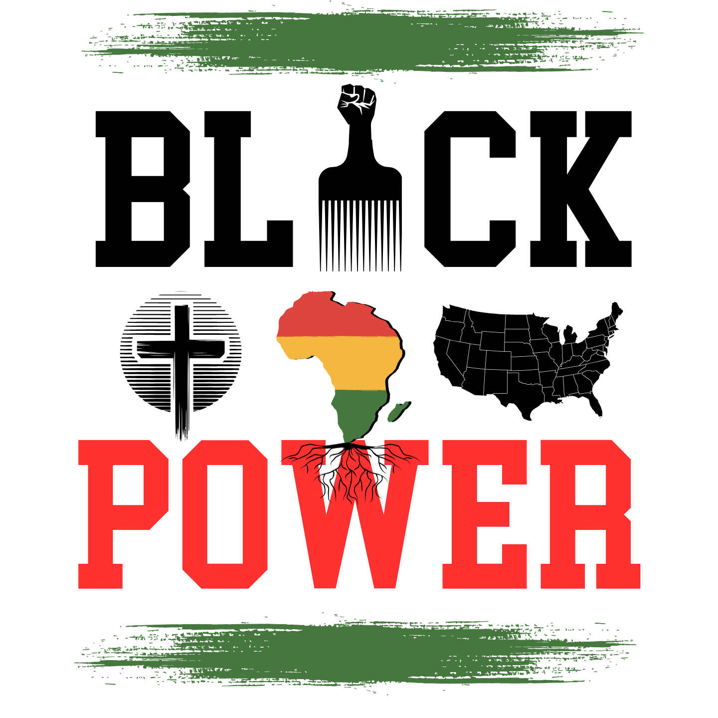 "BLACK POWER" CUSTOM GRAPHIC HOODIE