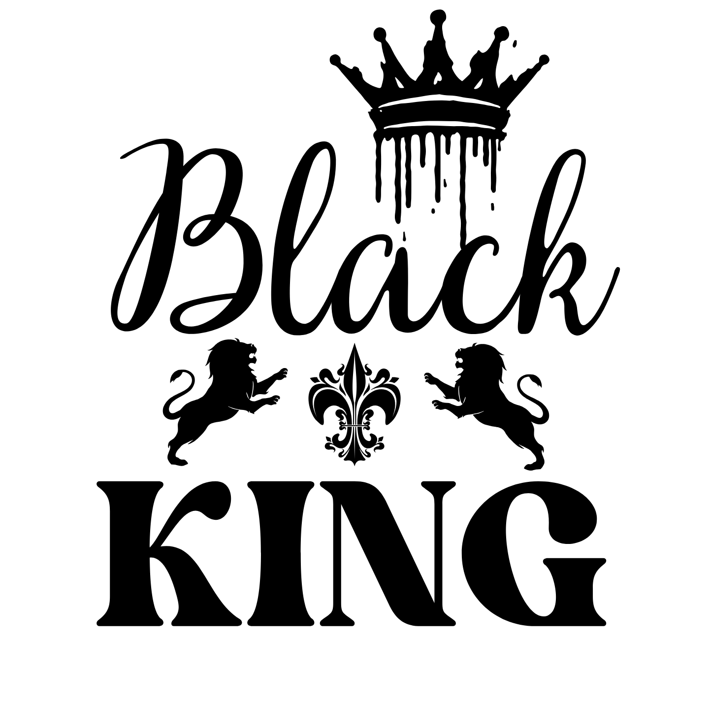 "BLACK KING" CUSTOM GRAPHIC DESIGN T-SHIRT