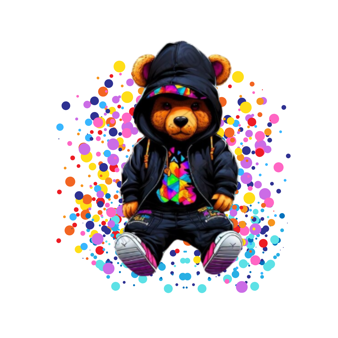 "KRAZY KOOL KOLOR BEAR" CUSTOM GRAPHIC T-SHIRT