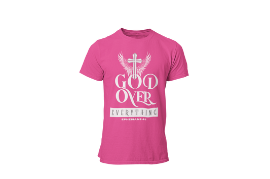 "GOD OVER EVERYTHING" CUSTOM DESIGN GRAPHIC T-SHIRT (WHITE PRINT)