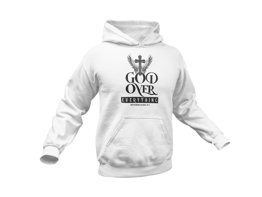 "GOD OVER EVERYTHING" CUSTOM GRAPHIC HOODIE (BLACK PRINT)
