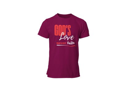 "GOD'S LOVE NEVER FAILS" CUSTOM DESIGN T-SHIRT
