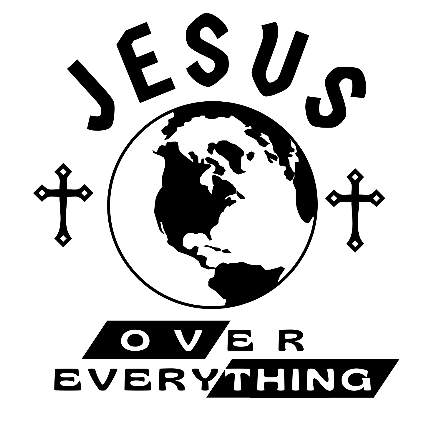 "JESUS OVER EVERYTHING" SIGNATURE DESIGN GRAPHIC HOODIE