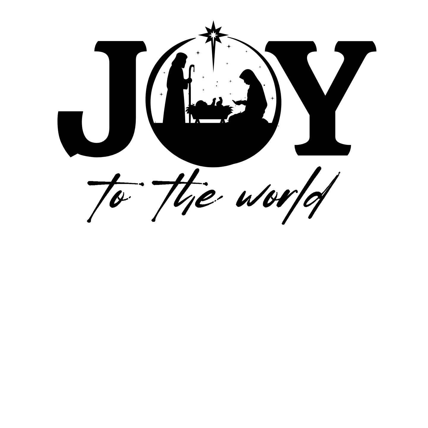 "JOY TO THE WORLD" (BLACK) SIGNATURE HOLIDAY DESIGN