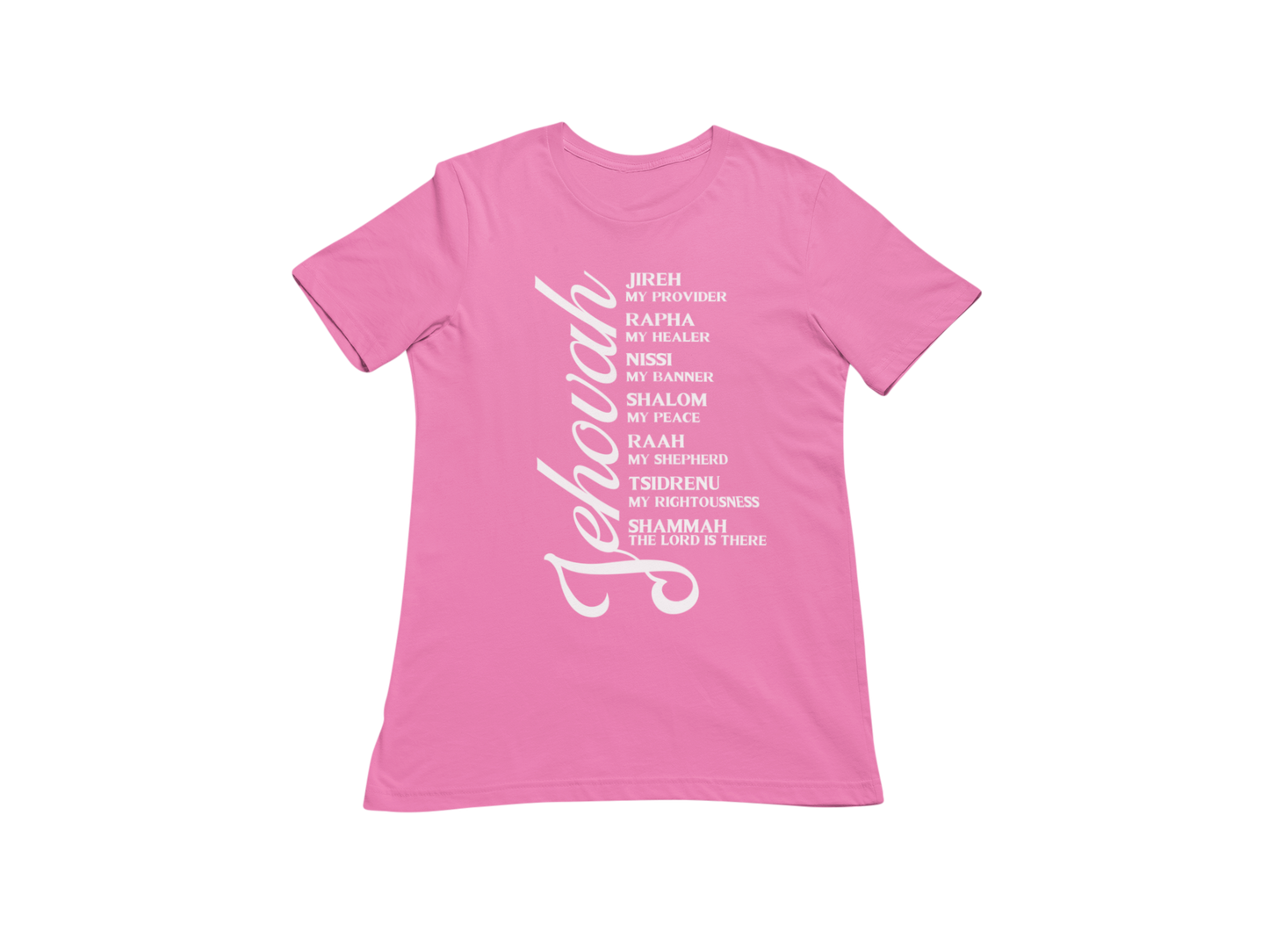 "JEHOVAH - HIS NAMES" CUSTOM DESIGN GRAPHIC (WHITE PRINT)