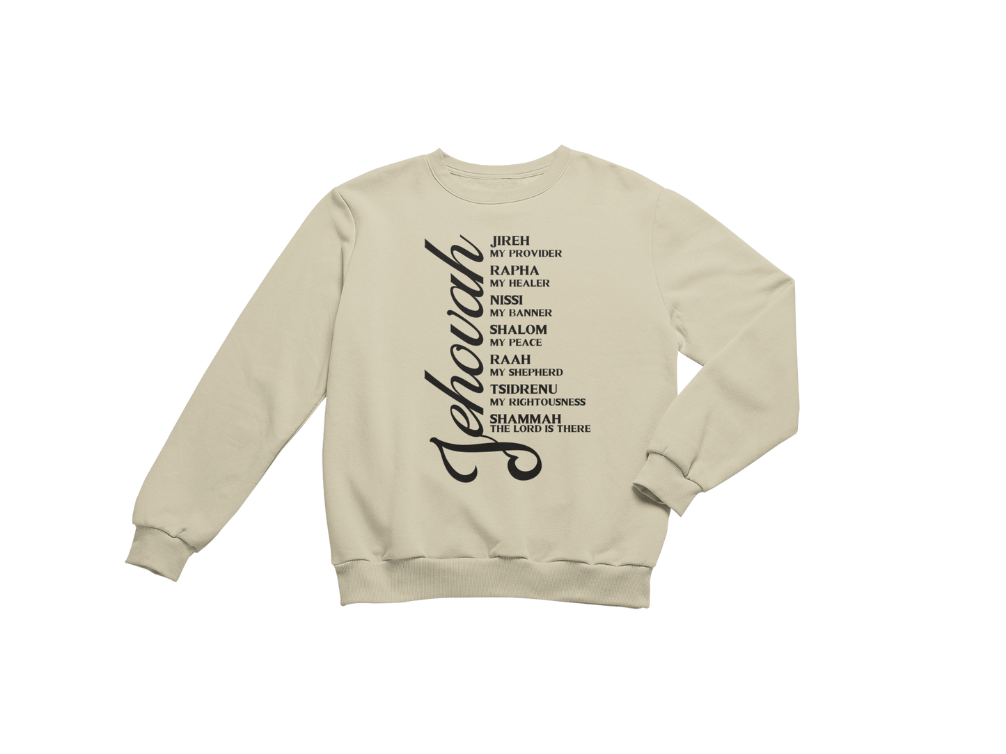 "JEHOVAH - HIS NAMES" CUSTOM DESIGN GRAPHIC (BLACK PRINT)