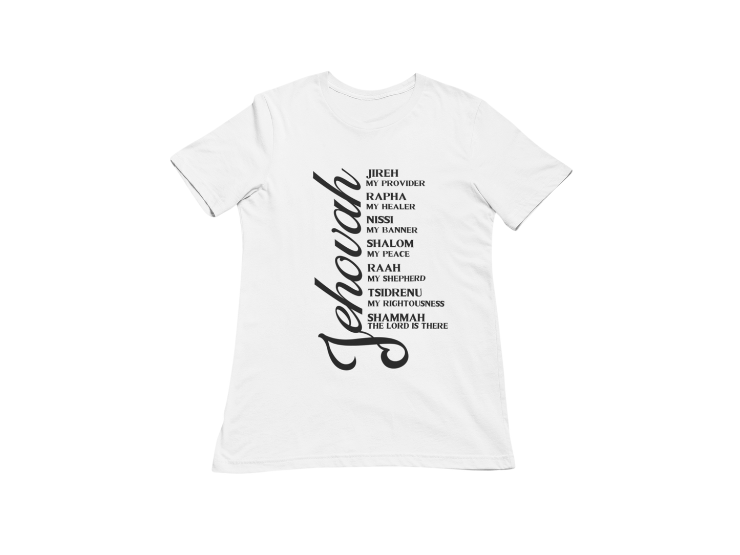 "JEHOVAH - HIS NAMES" CUSTOM DESIGN GRAPHIC (BLACK PRINT)