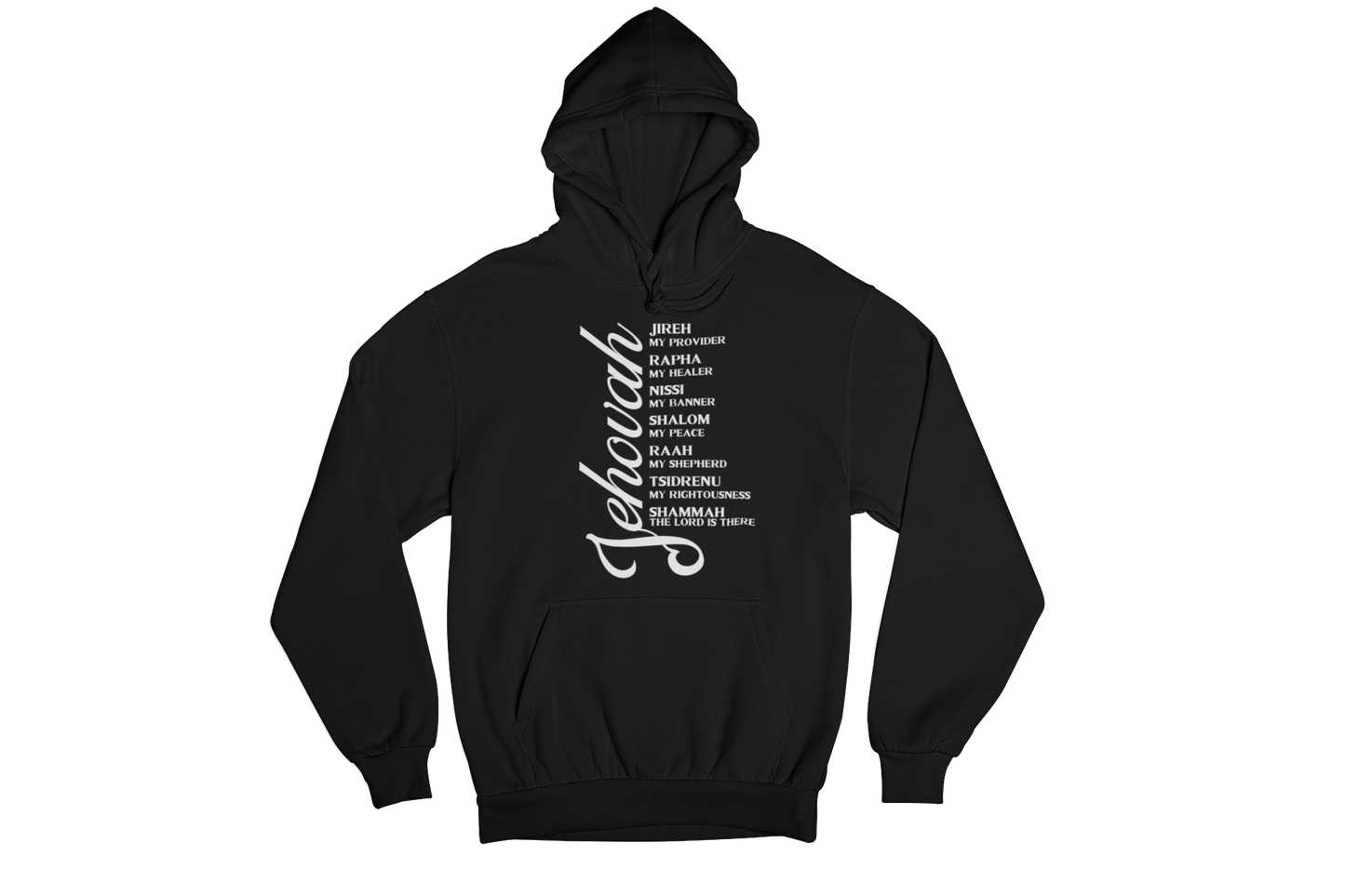 "JEHOVAH - HIS NAMES" CUSTOM DESIGN GRAPHIC (WHITE PRINT)