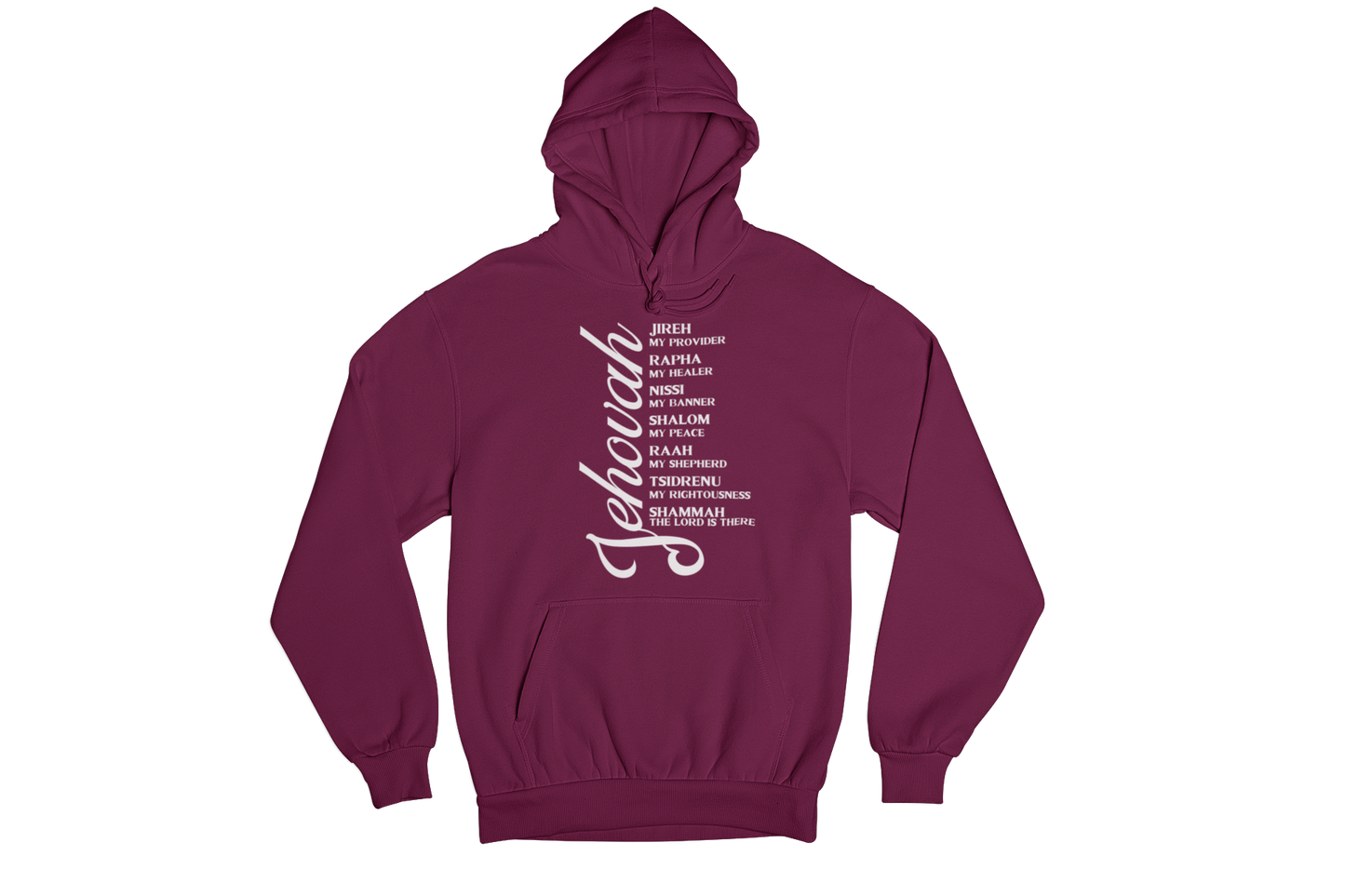 "JEHOVAH - HIS NAMES" CUSTOM DESIGN GRAPHIC (WHITE PRINT)