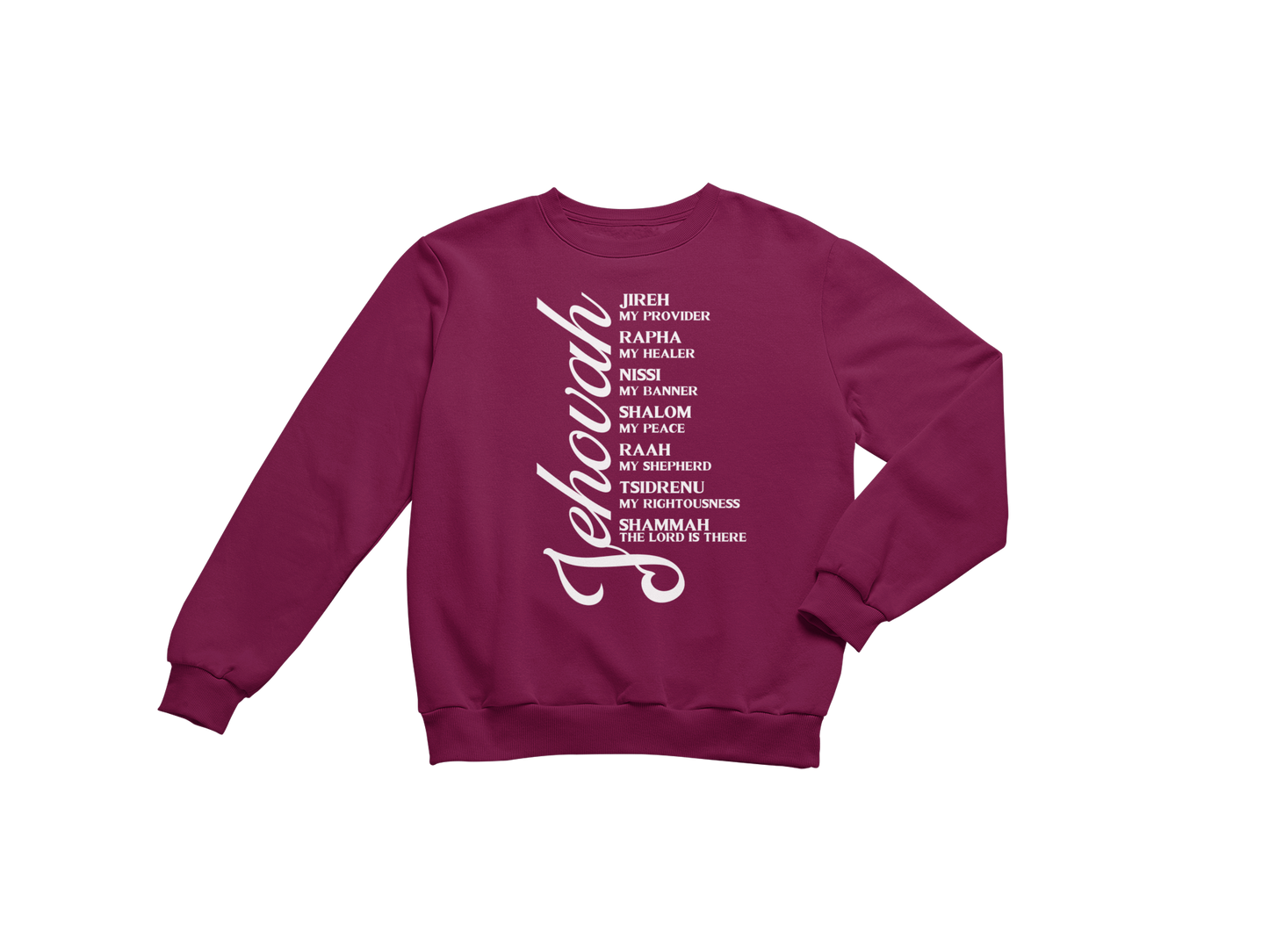"JEHOVAH - HIS NAMES" CUSTOM DESIGN GRAPHIC (WHITE PRINT)