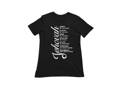 "JEHOVAH - HIS NAMES" CUSTOM DESIGN GRAPHIC (WHITE PRINT)