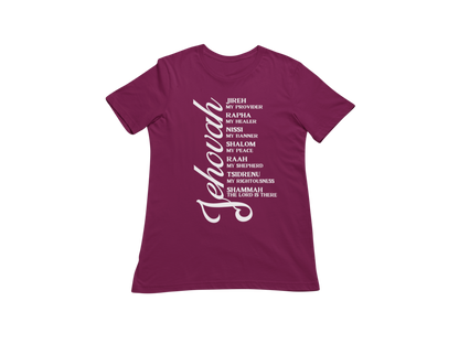 "JEHOVAH - HIS NAMES" CUSTOM DESIGN GRAPHIC (WHITE PRINT)