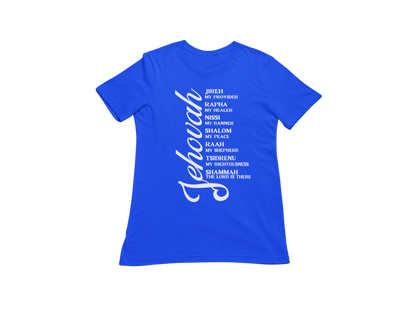 "JEHOVAH - HIS NAMES" CUSTOM DESIGN GRAPHIC (WHITE PRINT)