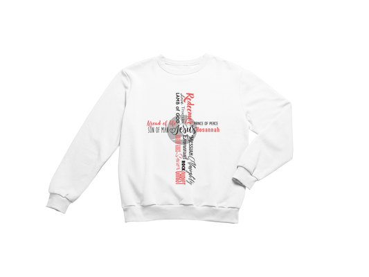 "CROSS OF THE NAMES OF JESUS" CUSTOM DESIGN SWEATSHIRT
