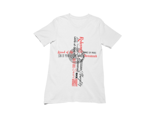 "CROSS OF THE NAMES OF JESUS" CUSTOM DESIGN T-SHIRT