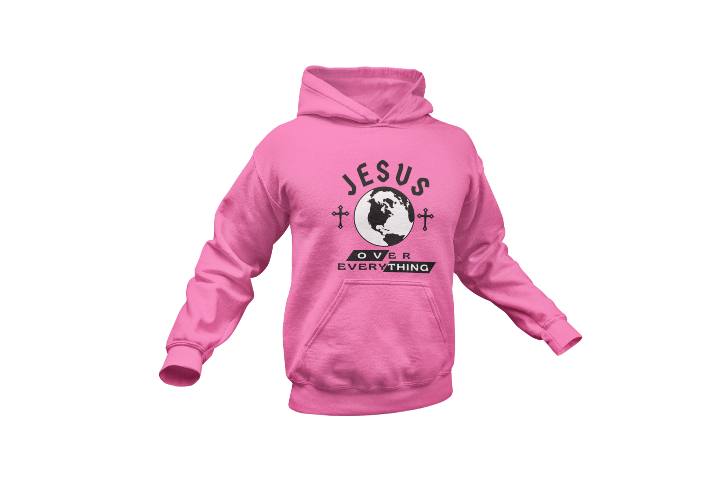 "JESUS OVER EVERYTHING" SIGNATURE DESIGN GRAPHIC HOODIE