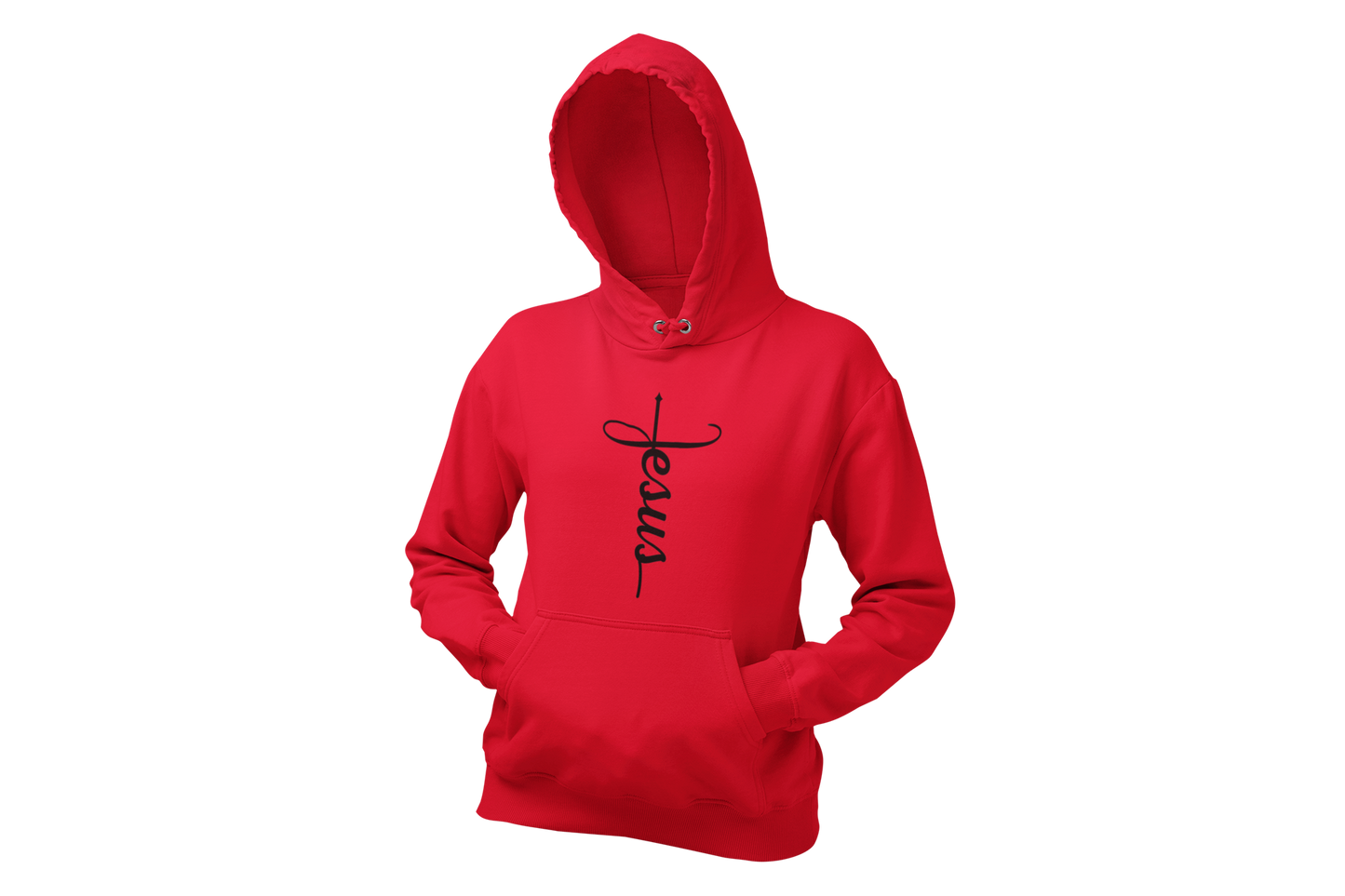 "JESUS" NAME BLACK CROSS - FAITH CUSTOM HOODIE