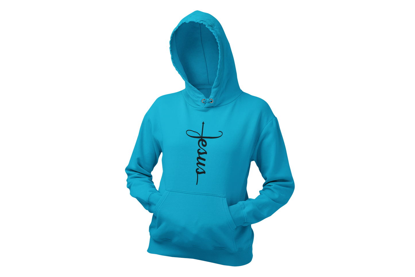 "JESUS" NAME BLACK CROSS - FAITH CUSTOM HOODIE