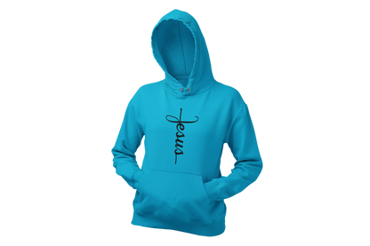 "JESUS" NAME BLACK CROSS - FAITH CUSTOM HOODIE