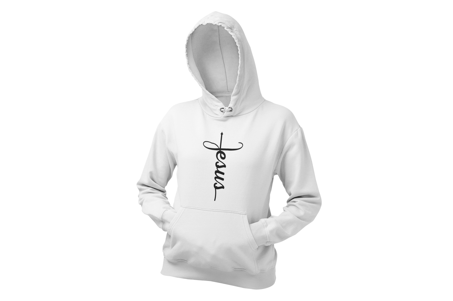 "JESUS" NAME BLACK CROSS - FAITH CUSTOM HOODIE