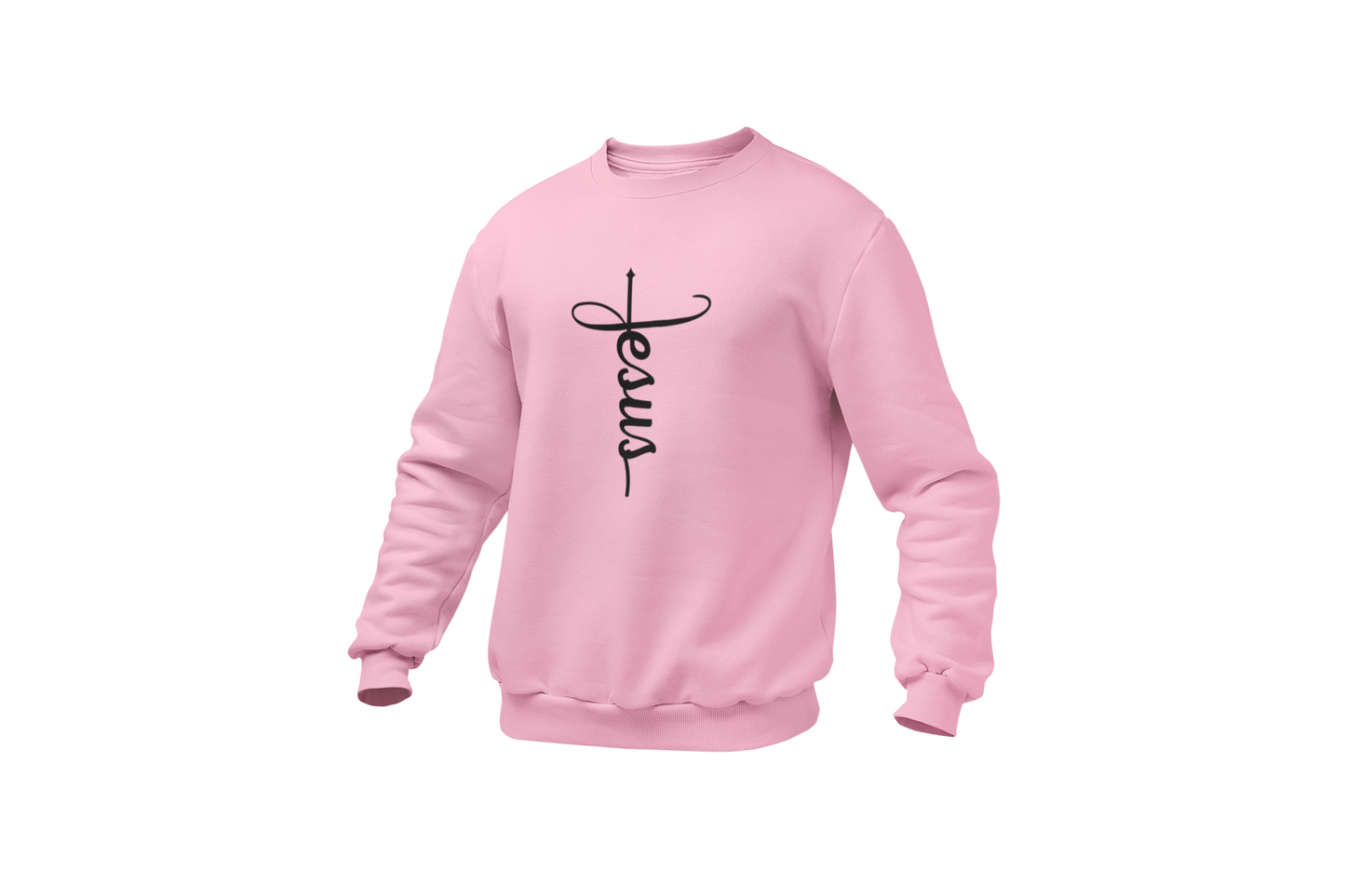 "JESUS" NAME BLACK CROSS - FAITH CUSTOM SWEATSHIRT