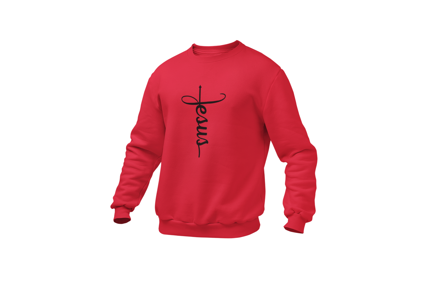 "JESUS" NAME BLACK CROSS - FAITH CUSTOM SWEATSHIRT