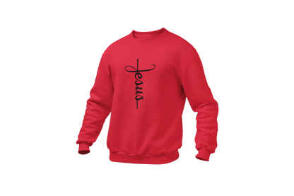 "JESUS" NAME BLACK CROSS - FAITH CUSTOM SWEATSHIRT