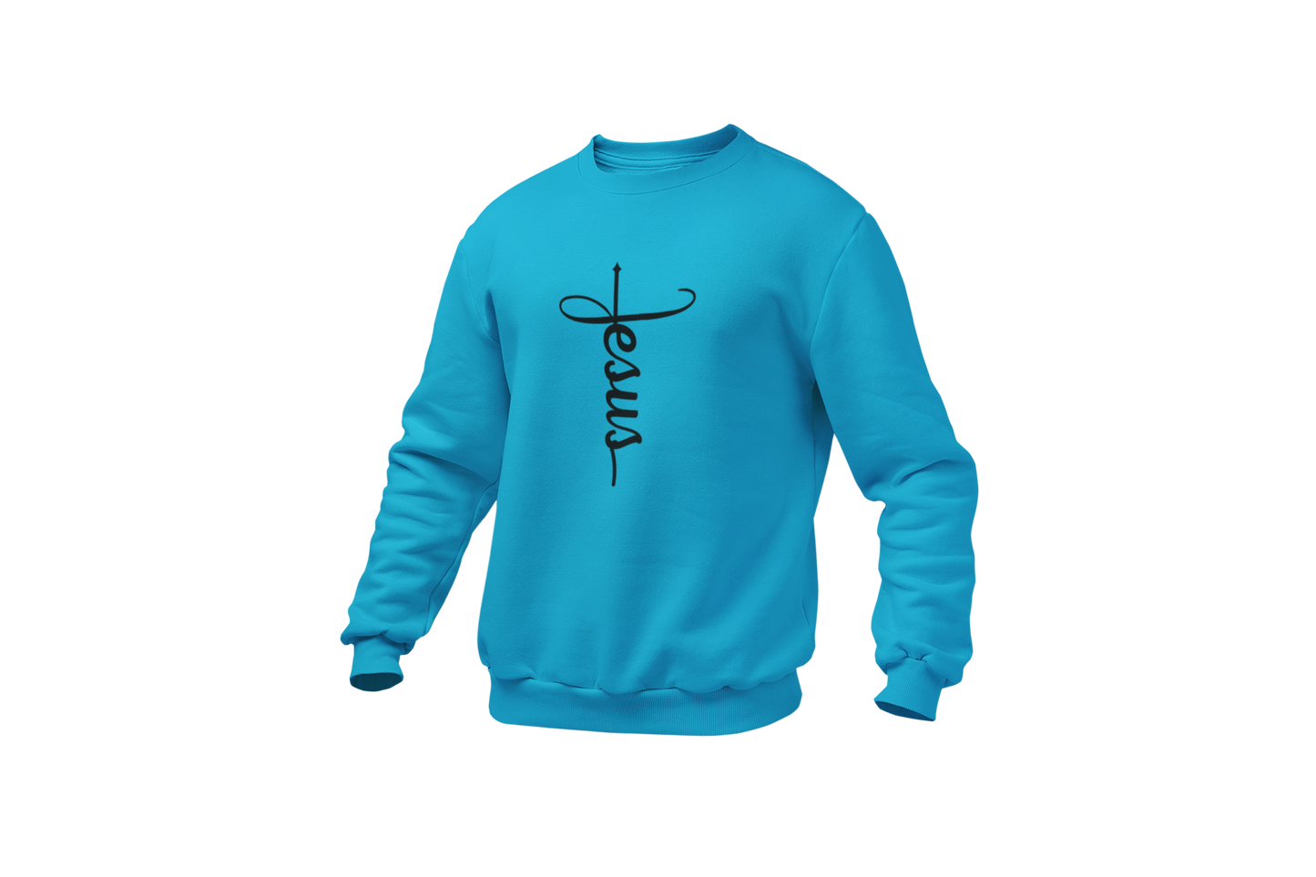 "JESUS" NAME BLACK CROSS - FAITH CUSTOM SWEATSHIRT