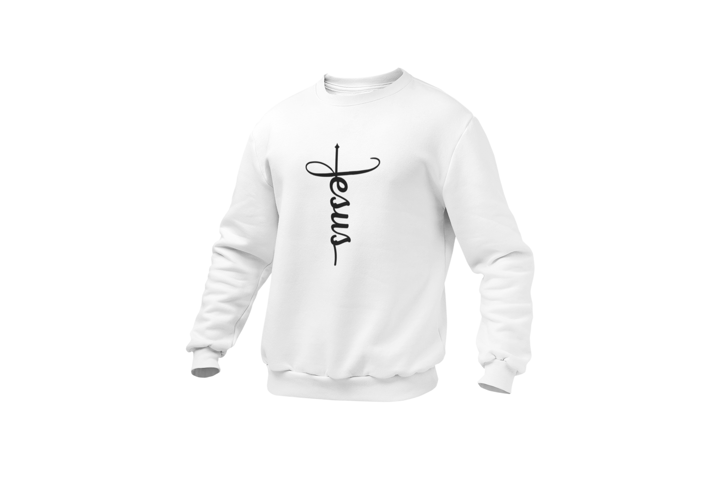 "JESUS" NAME BLACK CROSS - FAITH CUSTOM SWEATSHIRT