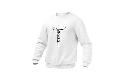 "JESUS" NAME BLACK CROSS - FAITH CUSTOM SWEATSHIRT