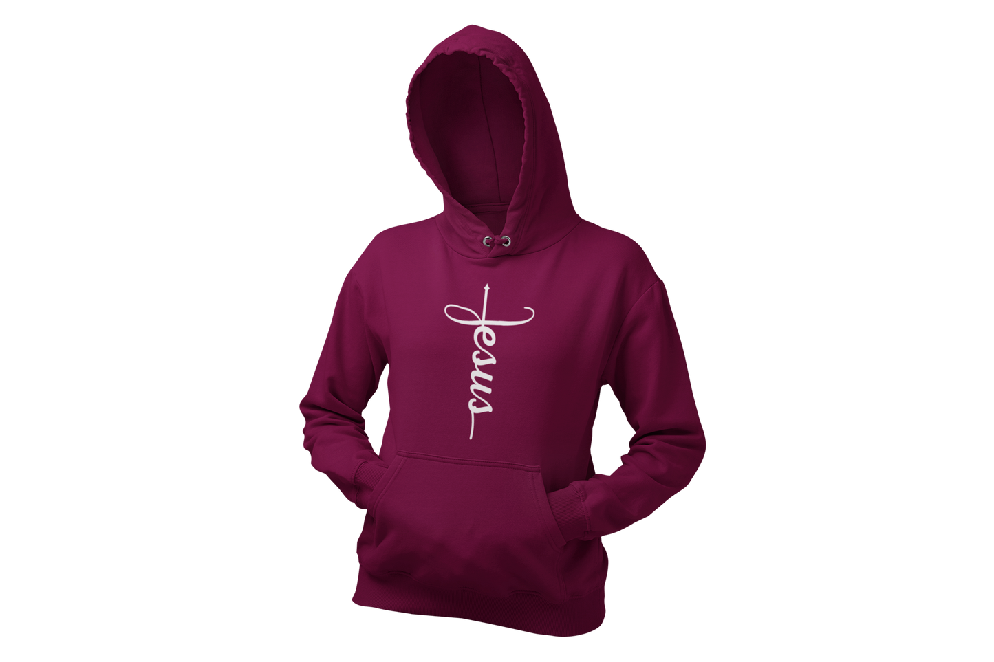 "JESUS" NAME WHITE CROSS - FAITH CUSTOM HOODIE