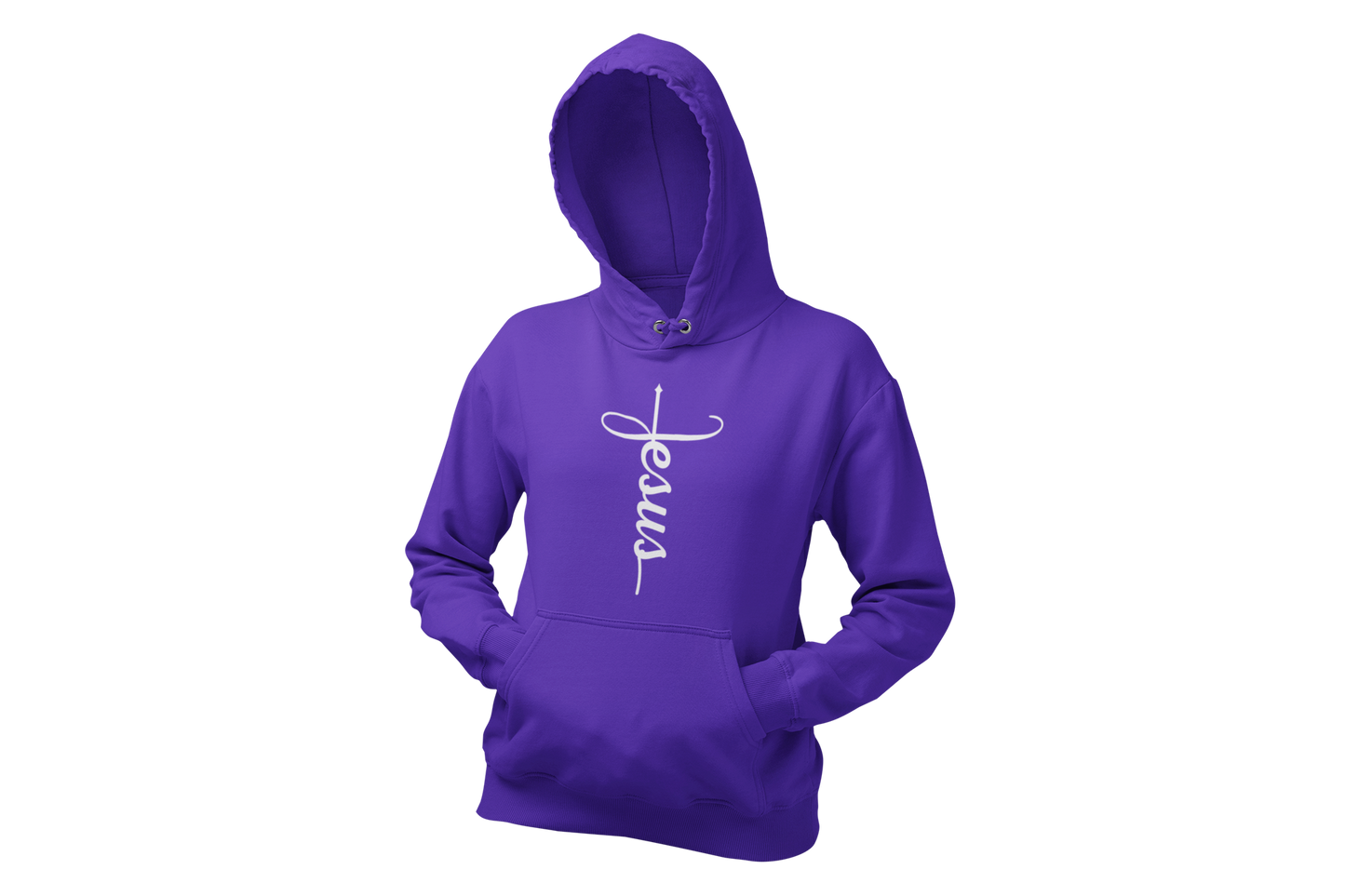 "JESUS" NAME WHITE CROSS - FAITH CUSTOM HOODIE