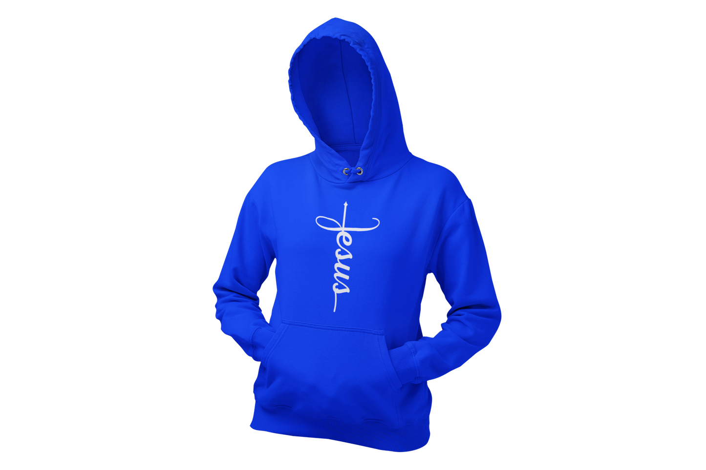 "JESUS" NAME WHITE CROSS - FAITH CUSTOM HOODIE