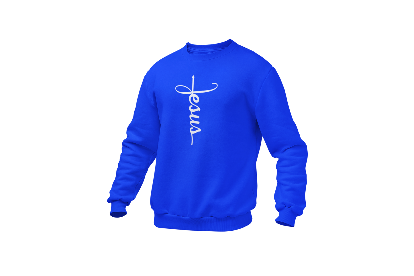 "JESUS" NAME WHITE CROSS - FAITH CUSTOM SWEATSHIRT